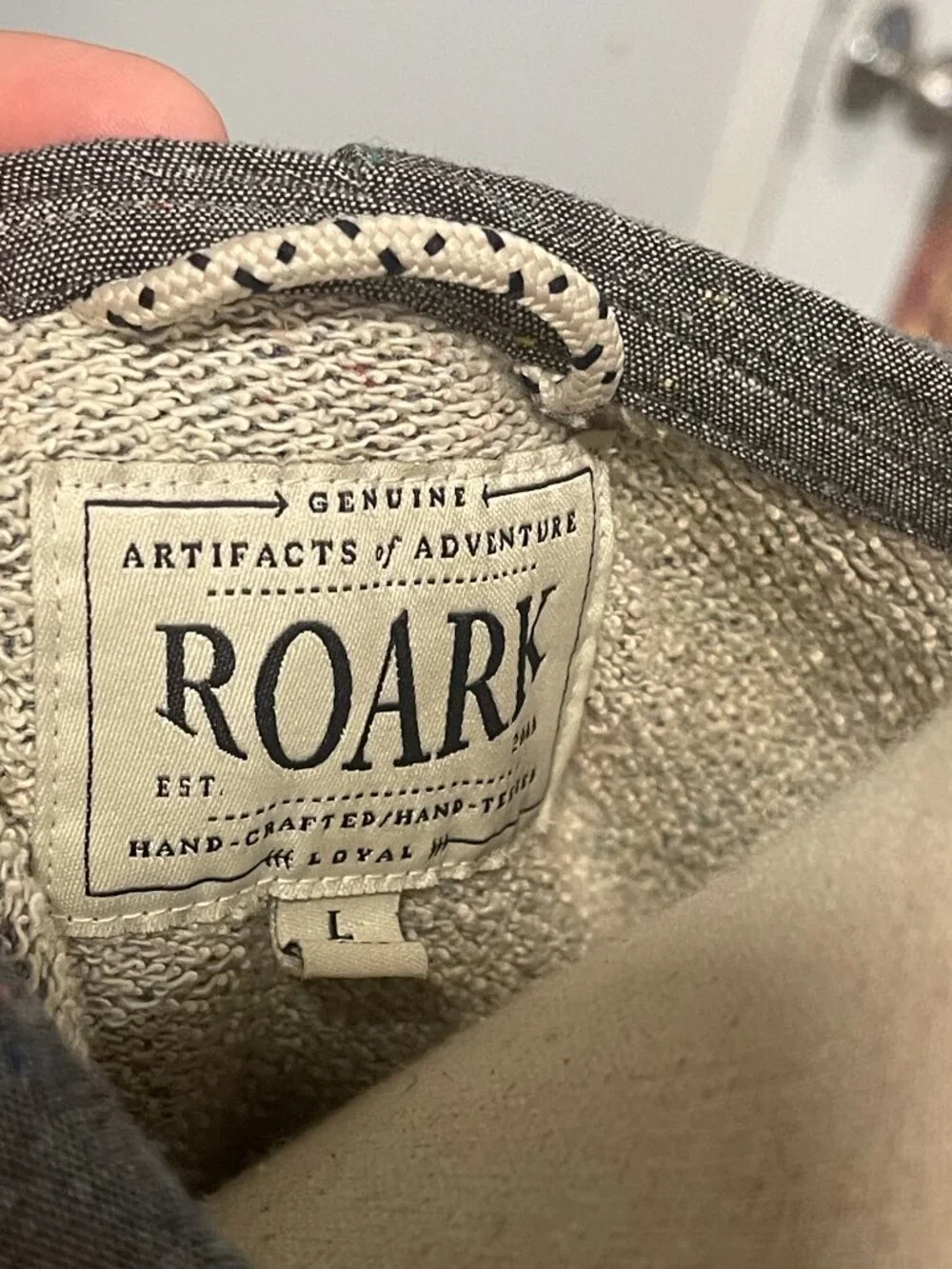 Roark Gray & Multicolor 1/4 Zip Sweater‎ _ Large_ Fall Outdoor Gorpcore